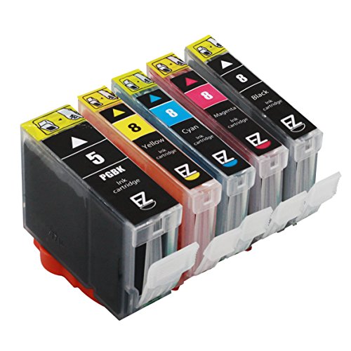 E-Z Ink (TM) Compatible Ink Cartridge Replacement For Canon PGI-5 PGI5 CLI-8 CLI8 (1 Black, 1 Cyan, 1 Magenta, 1 Yellow, 1 Photo Black) 5 Pack PGI-5BK CLI-8C CLI-8M CLI-8Y CLI-8BK