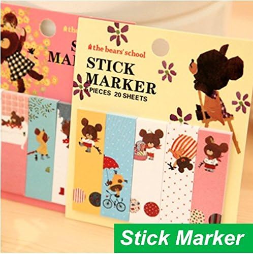 12 pcs/Lot Sticky marker Teddy bear's school Memo sticky Post it notes kawaii stationery office material School supplies