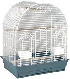 Blue Ribbon Arch Style Plypen Roof Bird Cage, 24-Inch by 18-Inch by 29-Inch, White/ Teal
