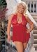Women's Babydoll Lace And Net (Red;Plus Size)
