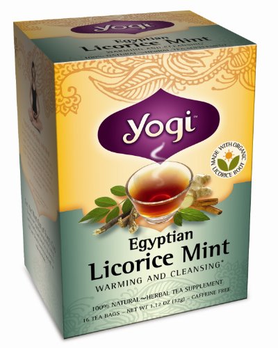 Yogi Egyptian Licorice Mint, Herbal Tea Supplement, 16-Count Tea Bags (Pack of 6)