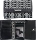 Fossil Womens Signature Wallet - Signature Multifunction (Color: Black/white)