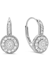 0.50 Carat (ctw) 14K Gold Round Cut Diamond Ladies Cluster Halo Style Drop Earrings 1/2 CT