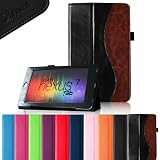 FINTIE (Dual Color) Slim Fit Folio Stand Leather Case Cover for Google Asus Nexus 7 Inch Android Tablet -9 Color Options