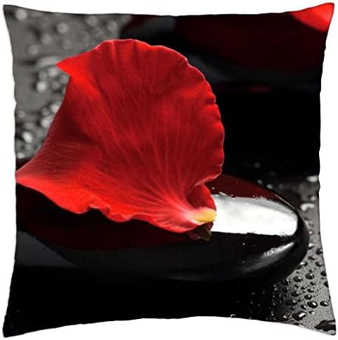 ZEN STONES &amp; ROSE PETALS - Throw Pillow Cover Case (18" x 18")