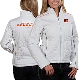 NFL Cincinnati Bengals Ladies White Quilted Full Zip Jacket (Large)