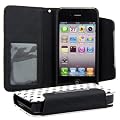 Elegante e pratica CUSTODIA PORTAFOGLIO con porta-carte di credito e porta-biglietti da visita per Apple iPhone 4 / 4S in Bianco firmata kwmobile