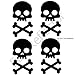 Black Skull and Cross Bone Bicycle Reflector Reflective Sticker Decal