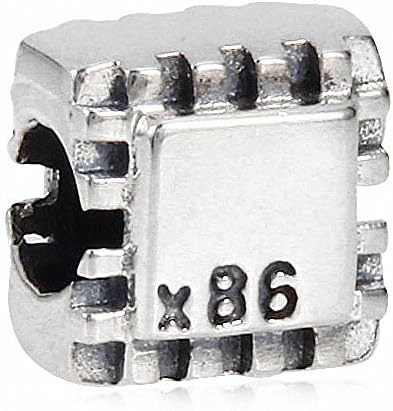 SoulBeads European Style Antique 925 Sterling Silver Intel x86 Processor CPU Charm Beads Fits Pandora Charms Bracelet
