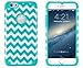 iPhone 6, DandyCase 2in1 Hybrid High Impact Hard Aqua & White Chevron Pattern + Silicone Case Case Cover For Apple iPhone 6 (4.7