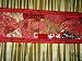 RED Beaded Zardozi India Sari Tapestry Wall Hanging Table Runner 60X20