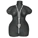 Black Female Torso Mannequin - Necklace / Jewelry Display - Organic Straw - 14.5H