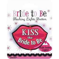 Kiss the Bride to Be Button with Flashing Lights