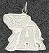 Alabama Crimson Tide Solid Sterling Silver A Elephant 1 1/2 Pendant