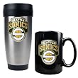 Seattle Sonics NBA Stainless Steel Travel Tumbler & Black Ceramic Mug Set - Primary Logo by Great American Products