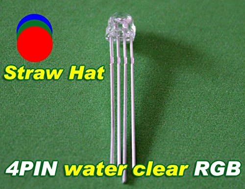 20PCS x 5mm Straw Hat 4 Pin Common cathode RGB Led