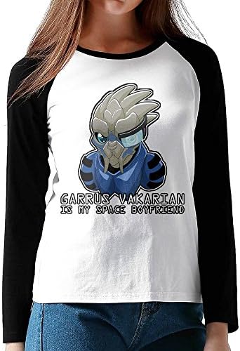 UglyBee Garrus Vakarian Is My Space Boyfriend Women's Long Sleeve Raglan T Shirt Color BlackSize M