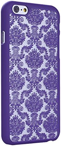 For iPhone 6 and iPhone 6 Plus case, Elegant Embossment Design Pattern Rubber Coating Ultra Slim Fit Hard Case Cover By Obring (TM) (iPhone 6(4.7-inch), Purple)