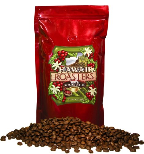 Hawaii Roasters 100% Kona Coffee, Medium Roast, Whole Bean, 16-Ounce Bag