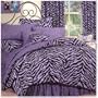 Purple Zebra + Leopard - Complete Bedding Set - Twin