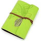 Vintage Light Green PU Leather Cover Loose Leaf Blank Notebook Journal Diary Gift