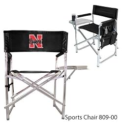 Nebraska Cornhuskers Portable Folding Sports Chair - Black w/Digital Print
