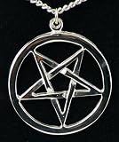 Inverted Woven Pentagram Necklace Goth Black Metal Jewelry