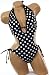 Sexy Trendy Swimwear 2008 Hottest Style Monokini 1 One Piece Black White Polka Dot Tie Side Swimsuit