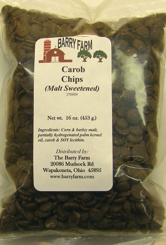 Carob Chips, Barley Malt Sweetened, 1 lb. by Barry Farm