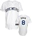 Ryan Braun Jersey: Youth 2010 Majestic Alternate Pinstripe Replica #8 Milwaukee Brewers Jersey - X-Large (18-20)