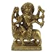 Religious Goddess Durga Sitting on Lion Brass Sculpture