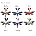 LackingOne Rhinestone Inlay Gem Tone Dragonfly Pendant Necklace with Chain Color Silver Purple