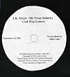 J.K. Street Civil War Letters on CD J.K. Street Civil War Letters on CD