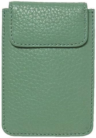 World of Journals Nappa Leather Card Case, 2.875 x 4.5-Inches, Dusty Green (35872)