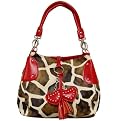 Female Je Veux Giraffe Print Double Strap Handbag - Red