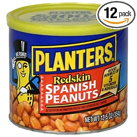 Planters Peanuts, Spanish Redskin, 12.5-Ounce Packages (Pack of 12)