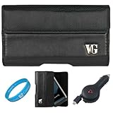 Black Portola Leather Holster Carrying Case with Fixed Belt-Clip and Magnet ....