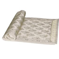 Table Runner in Brocades Indian Silk from Banaras Size: 13 x 55 inches