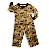 Baby Togs - Boys Camoflague Long Sleeve Pajamas, Brown, Olive, Tan