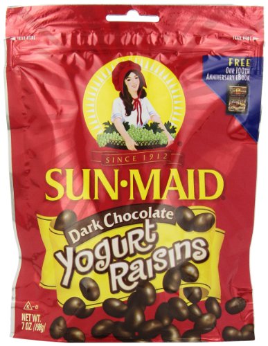 Sun Maid Dark Chocolate Yogurt Raisins, 7-Ounce Pouches (Pack of 6)