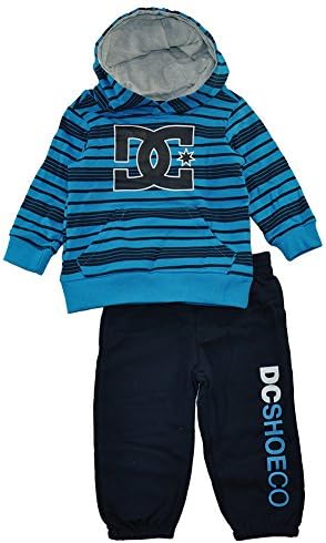 DC Shoes Baby Boys Blue Striped Hoodie 2pc Sweat Pant Set (18M)