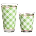 Green Gingham Acrylic Tumbler Set of 12