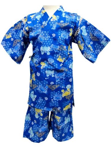 キッズ 甚平 男の子かに柄プリント甚平(じんべい)子供用 100cm110cm120cm130cm
