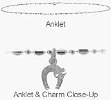 Silver Good Luck Horseshoe Charm Bead Anklet