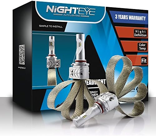 YBELE LED Headlight Bulbs w/ Clear Arc-Beam Kit - 9005 HB3 60w 8,000Lm 6500K Cool White - 3 Yr Warranty (9005, SILVER)