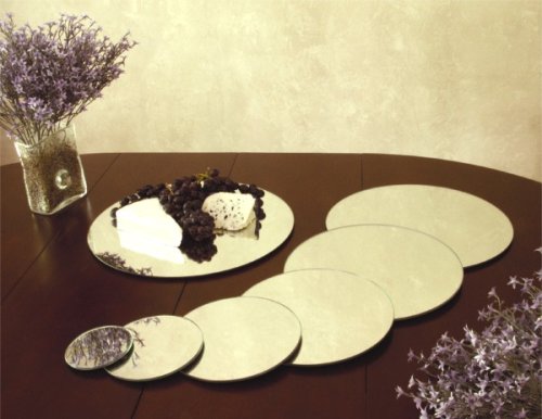 Decorative Mirrored Glass Round Beveled Mats (Set of 7) by Mirror Place