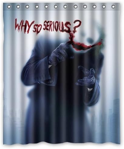 Chetery Scary Joker Why so Serious Printed Custom Seamless Waterproof Polyester Shower Curtain for Bathroom (60 x 72)