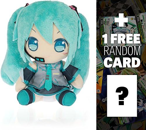 Hatsune Miku: ~6" Taito x Vocaloids Plush + 1 FREE Official Vocaloids Trading Card Bundle (93100)