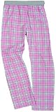Adult Flannel Pants Elastic Waist No Fly Prep Pink and Kelly Green Plaid