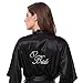 Joytton Women's Satin Kimono Robe with Embroidered Bride Short